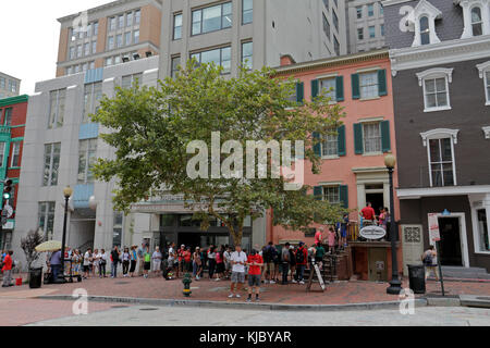 La Petersen House e museo, 10th Street a Washington DC. Il presidente Abraham Lincoln qui morì il 15 aprile 1865. Foto Stock