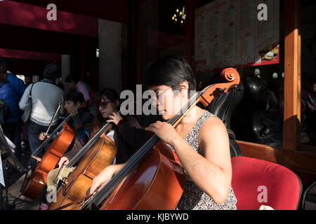 Esecutori di musica a 5 de Mayo Street, Città del Messico Downtown. Foto Stock