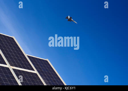 Impianto solare, mahora, Albacete Castilla la Mancha, in Spagna, Europa Foto Stock
