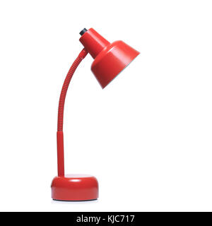 Colore rosso desklamp su sfondo bianco. tracciato di ritaglio Foto Stock