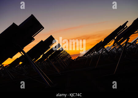 Impianto solare, mahora, Albacete Castilla la Mancha, in Spagna, Europa Foto Stock
