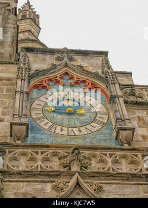 Il saint-lazare cattedrale orologio, in Autun, Borgogna, Francia Foto Stock