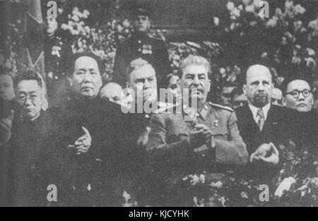 1949 Mao e Stalin Foto Stock