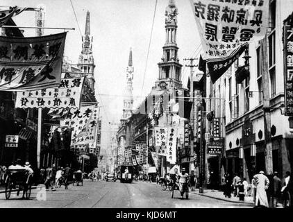 Shanghai Nanchino Road 1930s Foto Stock