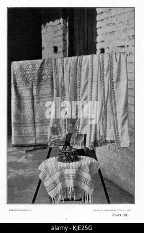 Esemplari di kinkhabs broccati e panno di oro e argento da Babu Mallinath Ray Foto Stock