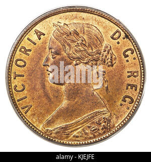 Canada Terranova Victoria cento 1885 (obv) Foto Stock