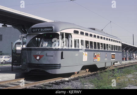 NJPSCT 27 (PCC) al Franklin Ave. La stazione terminale della linea di Newark City metropolitana, Newark, NJ il 3 settembre 1965 (22699470106) Foto Stock
