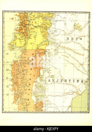 Questa mappa del 1904 mostra la geografia del Cile. Creato da Tornero, mette in evidenza le regioni e le caratteristiche geografiche del paese alla fine del XX secolo, offrendo una visione storica della topografia e dei confini del Cile. Foto Stock