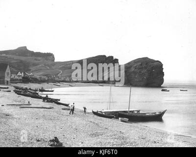 Perce, Les Trois Soeurs et le pic de l Aurore Foto Stock