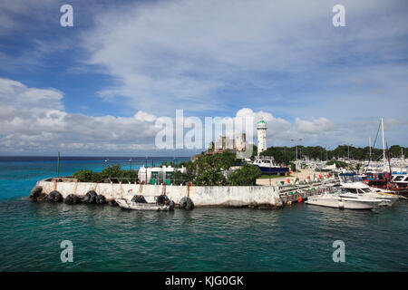 Marina, Faro, Puerto de Abrigo, San Miguel de Cozumel, Isola di Cozumel, Quintana Roo, Messico, Caraibi, America del Nord Foto Stock