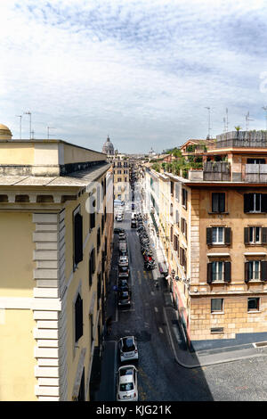 Vista aerea della strada chiamata 'Sun' sebastianello dalla piazza denominata 'della Trinita dei Monti" Foto Stock