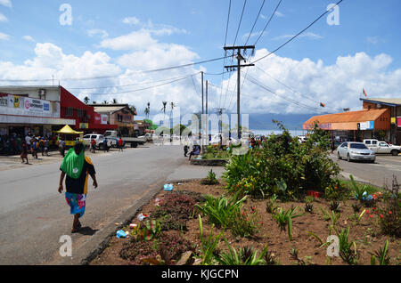 Scena di strada a alotau area shopping di Papua Nuova Guinea Foto Stock