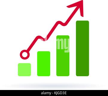 La crescita su un icona dioragram Illustrazione Vettoriale