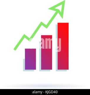 La crescita su un icona dioragram Illustrazione Vettoriale