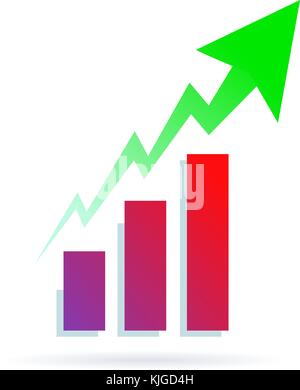 La crescita su un icona dioragram Illustrazione Vettoriale