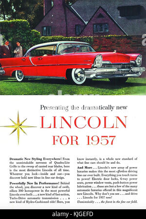 LINCOLN HARDTOP A DUE PORTE 1957 Foto Stock