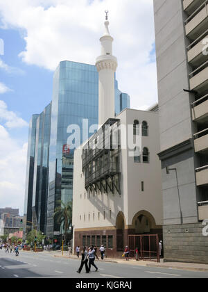 Johannesburg, Sud Africa - 17 gennaio 2012: kerk street moschea nel quartiere centrale degli affari di Johannesburg. Foto Stock