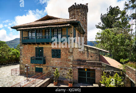 Stazione di vertice di cog railway al Cerro de Monserrate, Bogotà, Colombia, Sud America Foto Stock