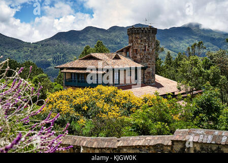 Stazione di vertice di cog railway al Cerro de Monserrate, Bogotà, Colombia, Sud America Foto Stock