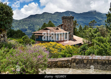 Stazione di vertice di cog railway al Cerro de Monserrate, Bogotà, Colombia, Sud America Foto Stock