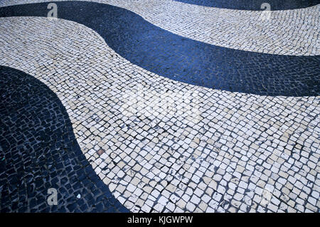 Onda-motif piastrelle a largo do senado - il senato, Piazza Senado: pavimentazione portoghese, Macau, Cina. Foto Stock