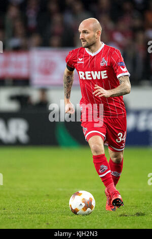 Colonia, Germania. 23 novembre 2017. Konstantin Rausch di Colonia in azione durante la fase a gironi dell'Europa League partita di calcio tra 1. FC Cologne e FC Arsenal a Colonia, Germania, 23 novembre 2017. Credito: Marius Becker/dpa/Alamy Live News Foto Stock