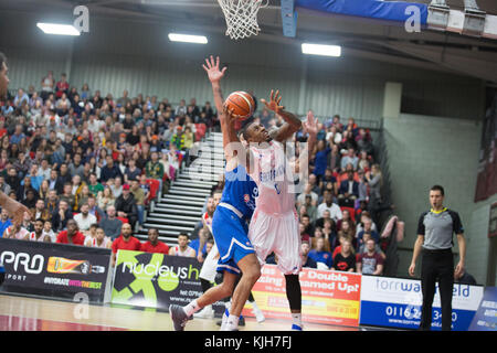 Leicester, Regno Unito. 24 nov, 2017. fiba world cup qualifier fixture. team gb vs grecia. arena di Leicester, Leicester. Credito: carol moiré/alamy live news Foto Stock