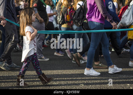 Int. 24 novembre, 2017. 2017, Novembre 24; città di Buenos Aires, Argentina.- al sociale organizzazione politica manifestate il 24 novembre 2017 dal congresso nazionale a plaza de mayo, città di Buenos aires, a causa della giornata internazionale contro la violenza femminile su 25 novembre. Credito: julieta ferrario/zuma filo/alamy live news Foto Stock