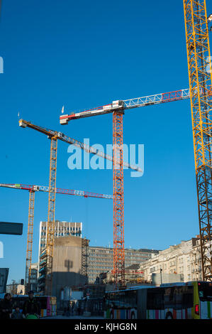 Constraction area nel centro della città di Lussemburgo Foto Stock