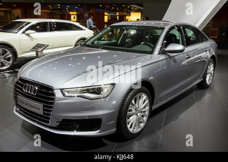 Bruxelles - Jan 12, 2016: Audi A6 auto Berline presentati presso il Bruxelles Motor Show. Foto Stock