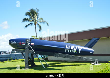 Siluro del Navy US presso il Memorial USS Arizona. Oahu, Hawaii, USA, EEUU.. Foto Stock