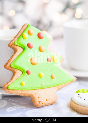 Natale decorati gingebread cookie. Foto Stock