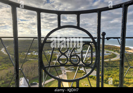 Vista da montauk point lighthouse in corrispondenza del bordo di long island, new york Foto Stock