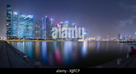 Singapore il distretto centrale degli affari, visibili da tutta la marina bay. Foto Stock