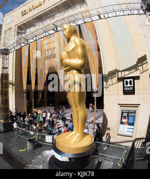 Hollywood, CA - 25 febbraio: oscar continuano i preparativi per la 88th annuale di Academy Awards di Hollywood & Highland Center il 25 febbraio 2016 a Hollywood, California. persone: atmosfera Foto Stock