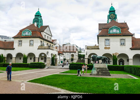 BAD Nauheim Germania Agosto 2017: Sprudelhof cortile, spa resort in stile Art Nouveau Foto Stock