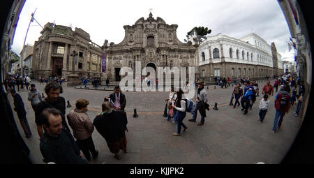 Quito, Ecuador - 2017: Chiesa della società di gesù (iglesia de la compañía de jesús) Foto Stock