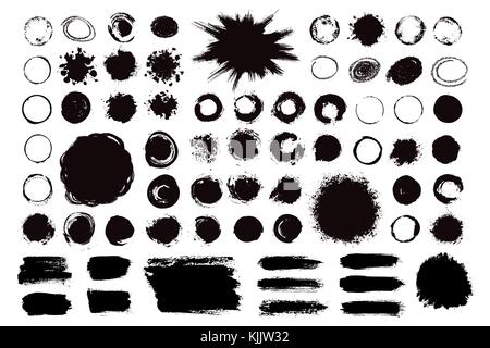 Tratto di pennello le caselle di testo telai Illustrazione Vettoriale
