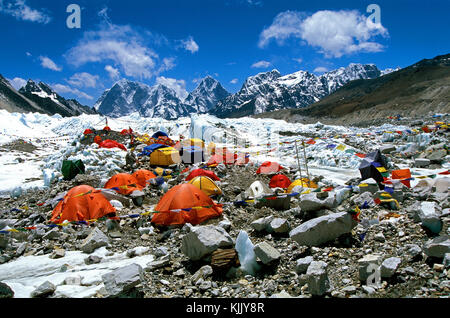 Campo Base Everest. Solu Khumbu. Il Nepal. Foto Stock