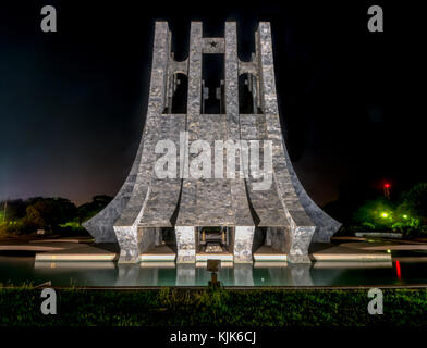 Kwame Nkrumah memorial park di notte. Kwame Nkrumah memorial park (knmp) è un parco nazionale in Accra, Ghana chiamato dopo osagyefo dr. Kwame Nkrumah, th Foto Stock