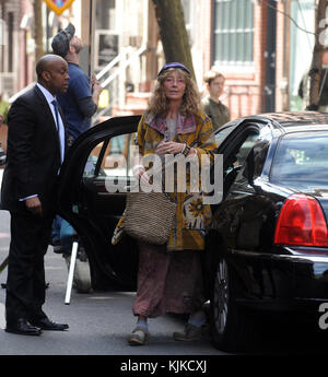 New york, ny - marzo 12: noah baumbach, Dustin Hoffman, Adam Sandler, Emma Thompson film noah baumbach 'l'meyerowitz stories" il 12 marzo 2016 a New York City. persone: Emma Thompson Foto Stock