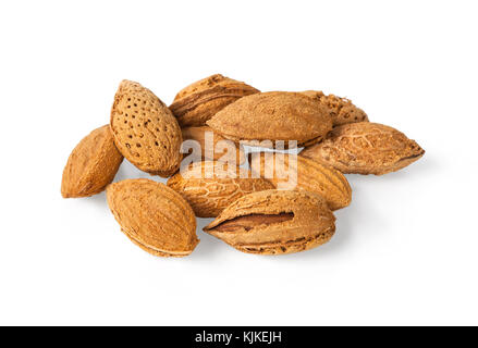 Almond isolato su sfondo bianco con tracciato di ritaglio Foto Stock