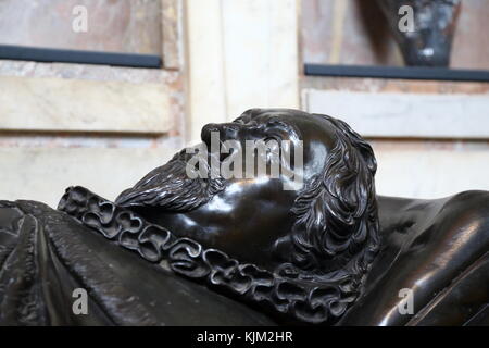 Effigie di Richard Weston all'interno della Guardian Angels Chapel nella Winchester Cathedral Winchester, Regno Unito Foto Stock