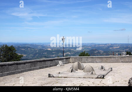 Vista da san marino fortezza Foto Stock