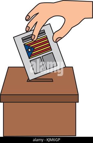 Catalunya bandiera indipendenza votazione immagine dell'icona Illustrazione Vettoriale