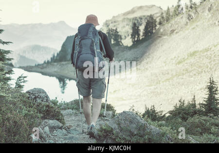 Escursionismo in mt.baker area, Washington Foto Stock