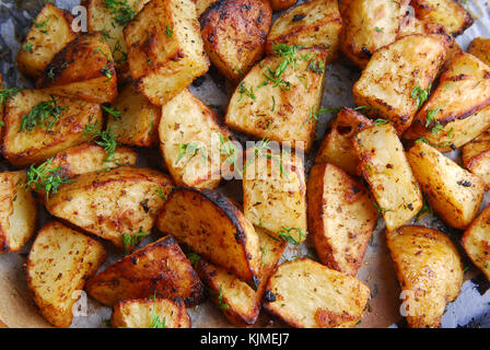 Close up patate arrosto Foto Stock