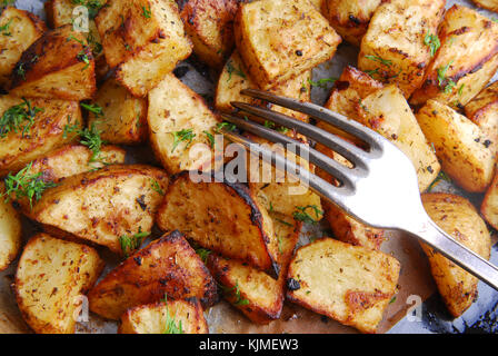 Close up patate arrosto Foto Stock