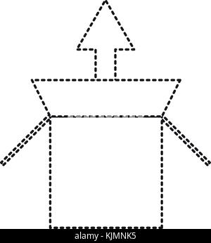 Scatola di cartone con icona a forma di freccia Illustrazione Vettoriale