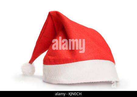 Simple Red Hat natale. isolato su bianco Foto Stock